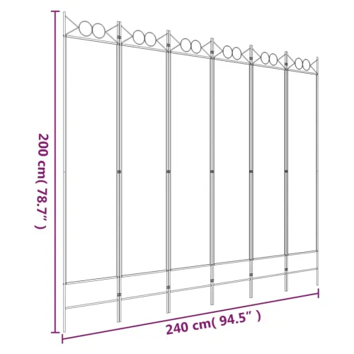 Paravan - Sobna pregrada s 6 panela antracit 240x200 cm od tkanine - Antracit 240 x 200 cm Cijena