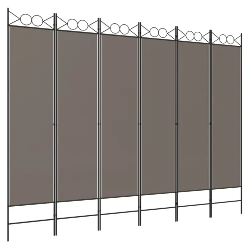 Paravan - Sobna pregrada s 6 panela antracit 240x200 cm od tkanine - Antracit 240 x 200 cm Cijena