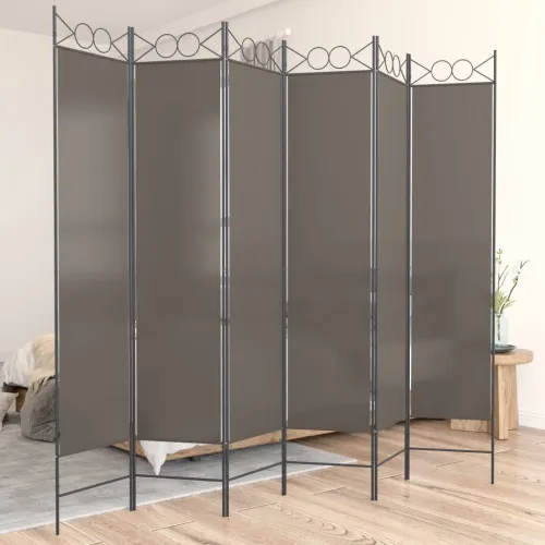Paravan - Sobna pregrada s 6 panela antracit 240x220 cm od tkanine - Antracit 240 x 220 cm Cijena