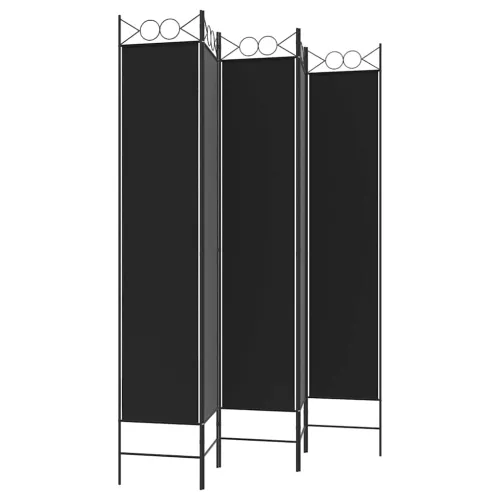 Paravan - Sobna pregrada s 5 panela crna 200x220 cm od tkanine - Crna 200 x 220 cm Cijena