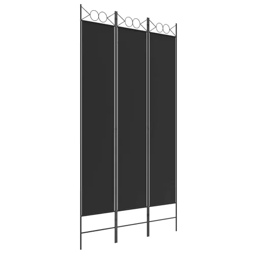 Paravan - Sobna pregrada s 3 panela crna 120x220 cm od tkanine - Crna 120 x 220 cm Cijena