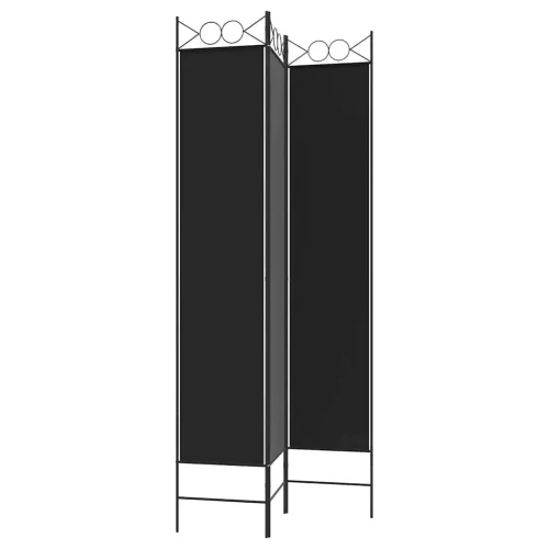 Paravan - Sobna pregrada s 3 panela crna 120x220 cm od tkanine - Crna 120 x 220 cm Cijena