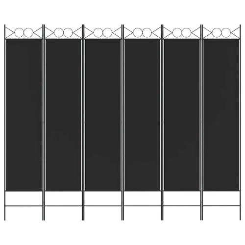 Paravan - Sobna pregrada s 6 panela crna 240x200 cm od tkanine - Crna 240 x 200 cm 1 1 Cijena