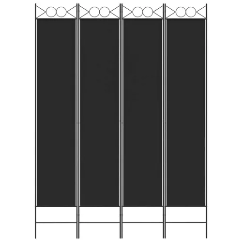 Paravan - Sobna pregrada s 4 panela crna 160x220 cm od tkanine - Crna 160 x 220 cm Cijena
