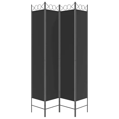 Paravan - Sobna pregrada s 4 panela crna 160x220 cm od tkanine - Crna 160 x 220 cm Cijena