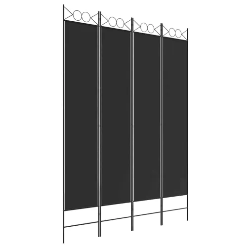 Paravan - Sobna pregrada s 4 panela crna 160x220 cm od tkanine - Crna 160 x 220 cm Cijena