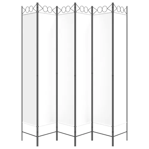 Paravan - Sobna pregrada sa 6 panela bijela 240x220 cm od tkanine - Bijela 240 x 220 cm Cijena