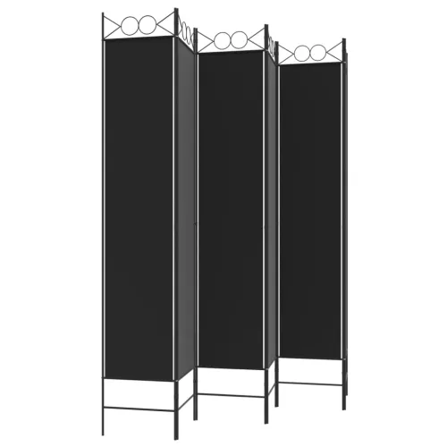 Paravan - Sobna pregrada s 6 panela crna 240x220 cm od tkanine - Crna 240 x 220 cm Cijena