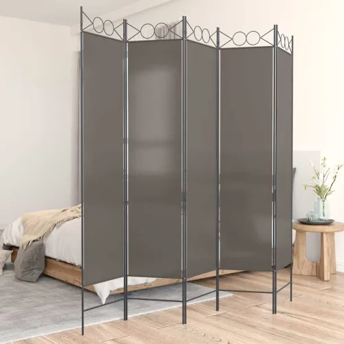 Paravan - Sobna pregrada s 5 panela antracit 200x220 cm od tkanine - Antracit 200 x 220 cm Cijena