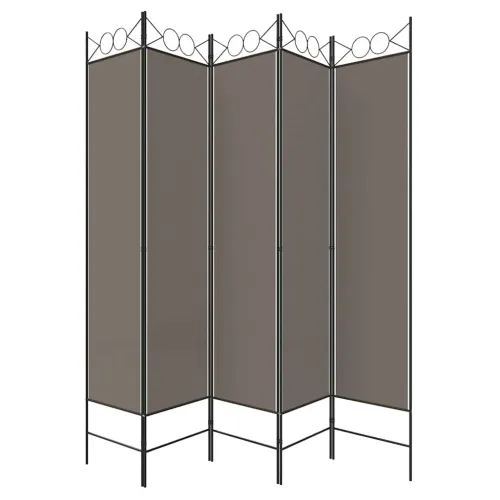 Paravan - Sobna pregrada s 5 panela antracit 200x220 cm od tkanine - Antracit 200 x 220 cm Cijena