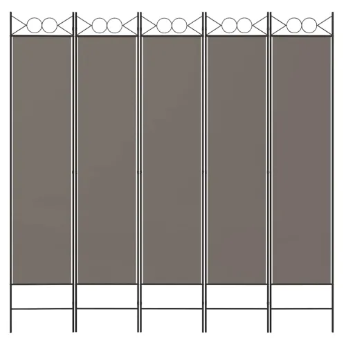 Paravan - Sobna pregrada s 5 panela antracit 200x220 cm od tkanine - Antracit 200 x 220 cm Cijena