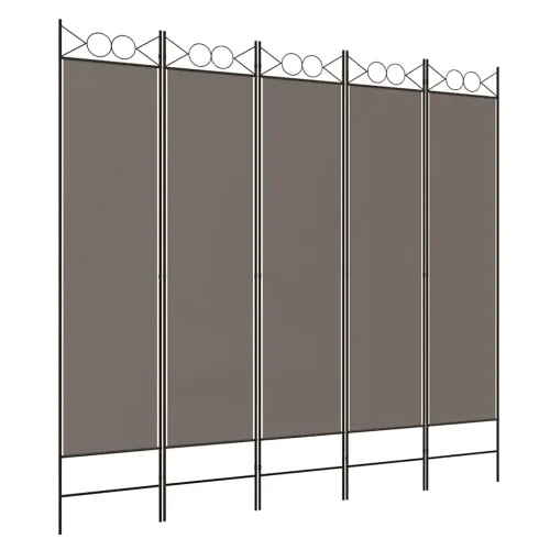 Paravan - Sobna pregrada s 5 panela antracit 200x220 cm od tkanine - Antracit 200 x 220 cm Cijena