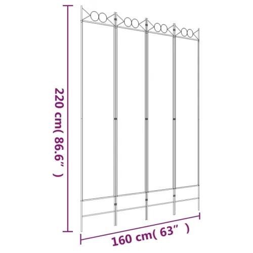 Paravan - Sobna pregrada s 4 panela antracit 160x220 cm od tkanine - Antracit 160 x 220 cm Cijena