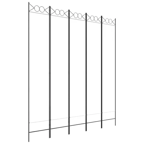 Paravan - Sobna pregrada s 5 panela bijela 200x220 cm od tkanine - Bijela 200 x 220 cm Cijena