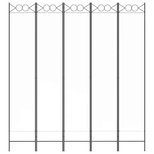 Paravan - Sobna pregrada s 5 panela bijela 200x220 cm od tkanine - Bijela 200 x 220 cm Cijena