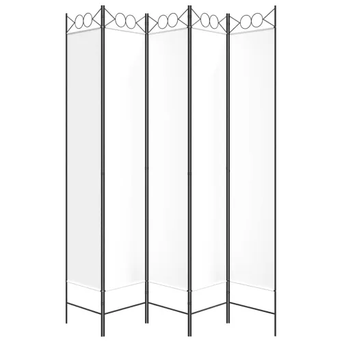 Paravan - Sobna pregrada s 5 panela bijela 200x220 cm od tkanine - Bijela 200 x 220 cm Cijena
