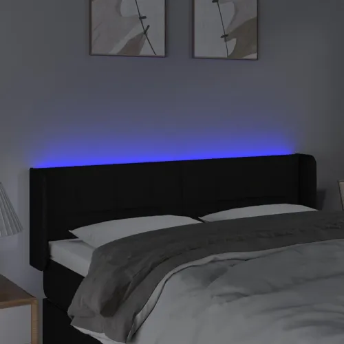 LED uzglavlje crno 147x16x78/88 cm od tkanine - Crna 147 x 16 x 78/88 cm Cijena