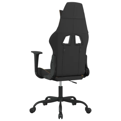Masažna Gaming stolica od tkanine crno-narančasta - Tamnožuta Bez naslona za noge Cijena