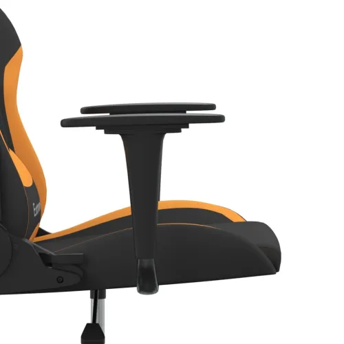 Masažna Gaming stolica od tkanine crno-narančasta - Tamnožuta Bez naslona za noge Cijena