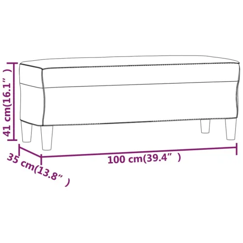 Klupa tamnosiva 100 x 35 x 41 cm baršunasti - Tamno siva 100 x 35 x 41 cm Cijena