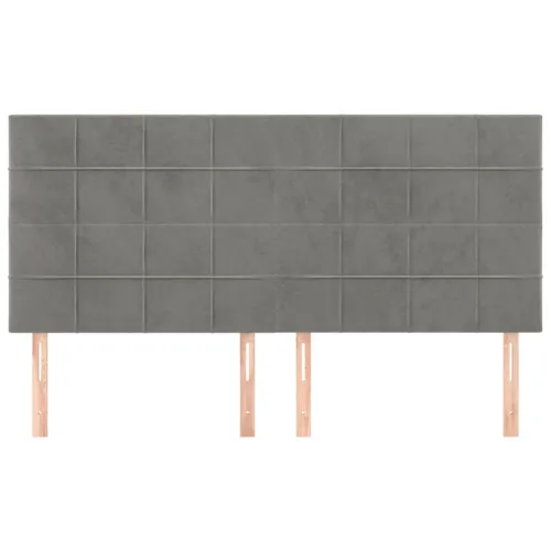 Uzglavlje svijetlosivo 200x5x118/128 cm baršunasto - Svjetlosiva 200 cm Visoko Cijena