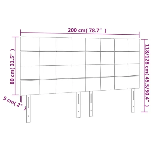 Uzglavlje svijetlosivo 200x5x118/128 cm baršunasto - Svjetlosiva 200 cm Visoko Cijena