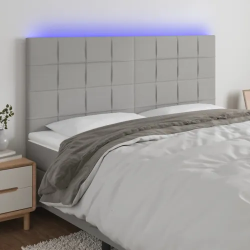 LED uzglavlje svjetlosivo 200x5x118/128 cm od tkanine - Svjetlosiva 200 x 5 x 118/128 cm Cijena