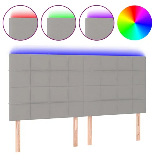 LED uzglavlje svjetlosivo 200x5x118/128 cm od tkanine - Svjetlosiva 200 x 5 x 118/128 cm Cijena