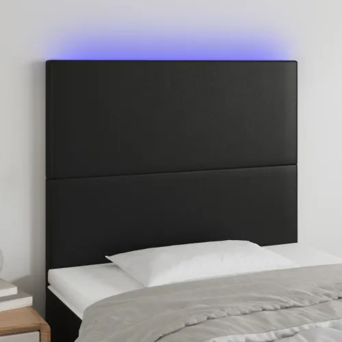 LED uzglavlje crno 100x5x118/128 cm od umjetne kože - Crna 100 x 5 x 118/128 cm Cijena