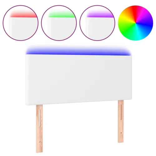 LED uzglavlje bijelo 90 x 5 x 78/88 cm od umjetne kože - Bijela 90 x 5 x 78/88 cm Cijena