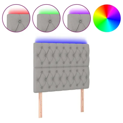 LED uzglavlje svjetlosivo 90x7x118/128 cm od tkanine - Svjetlosiva 90 x 7 x 118/128 cm Cijena