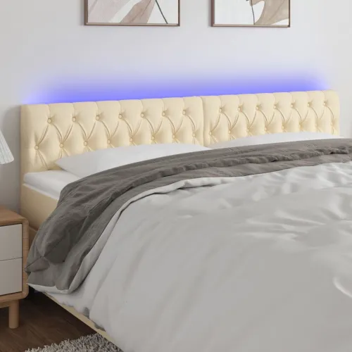 LED uzglavlje krem 200 x 7 x 78/88 cm od tkanine - Krema 200 x 7 x 78/88 cm Cijena