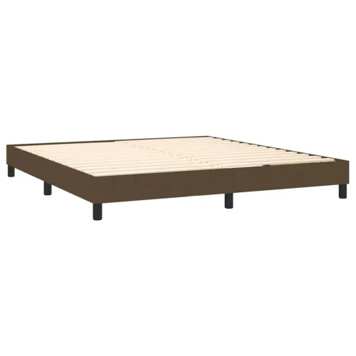 Boxspring - Krevet s oprugama i madracem tamnosmeđi 160x200 cm tkanina - Tamno smeđa 160 x 200 cm Blok s kvadratima Tamno smeđa Cijena