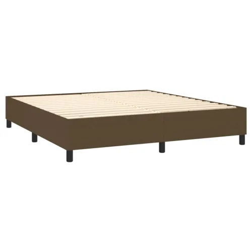 Boxspring - Krevet s oprugama i madracem tamnosmeđi 180x200 cm tkanina - Tamno smeđa 180 x 200 cm Blok s kvadratima Tamno smeđa Cijena