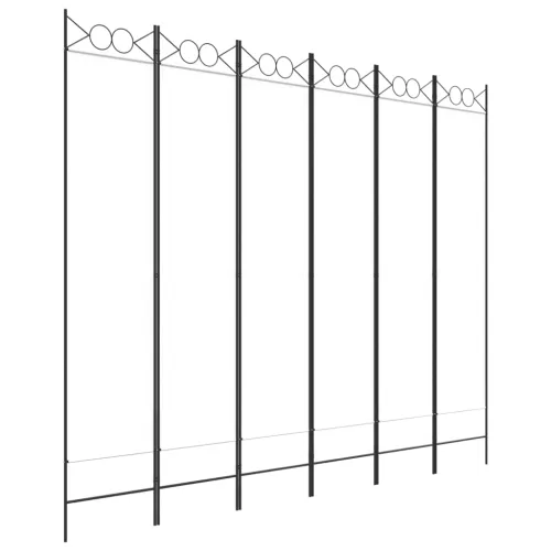 Paravan - Sobna pregrada sa 6 panela bijela 240 x 200 cm od tkanine - Bijela 240 x 200 cm Cijena