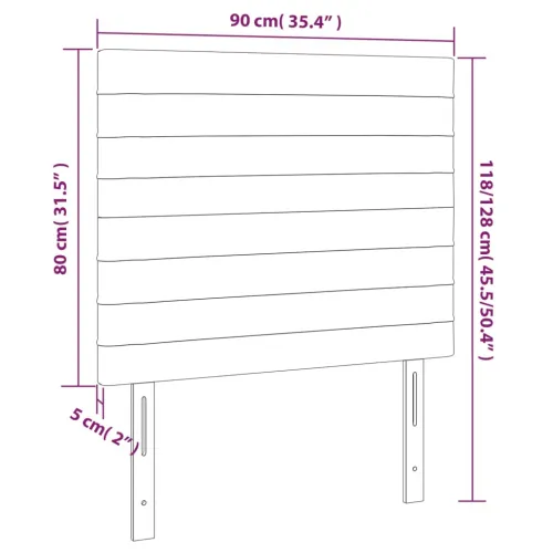 LED uzglavlje krem 90x5x118/128 cm od tkanine - Krema 90 x 5 x 118/128 cm Cijena