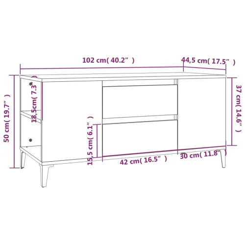 TV ormarić bijeli 102 x 44,5 x 50 cm od konstruiranog drva - Bijela 1 Cijena