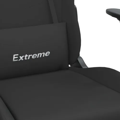 Masažna Gaming stolica od tkanine s osloncem za noge crna - Crna Sa naslonom za noge Cijena