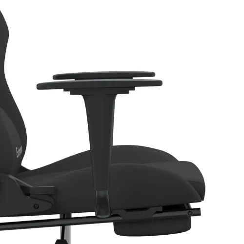 Masažna Gaming stolica od tkanine s osloncem za noge crna - Crna Sa naslonom za noge Cijena