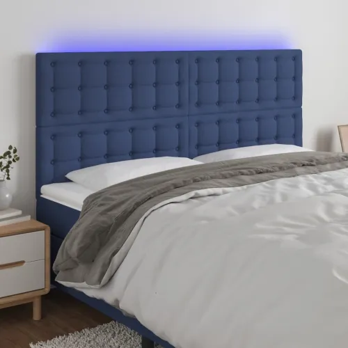 LED uzglavlje plavo 200x5x118/128 cm od tkanine - Plava 200 x 5 x 118/128 cm Cijena