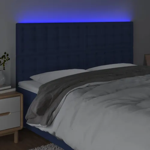 LED uzglavlje plavo 160x5x118/128 cm od tkanine - Plava 160 x 5 x 118/128 cm Cijena