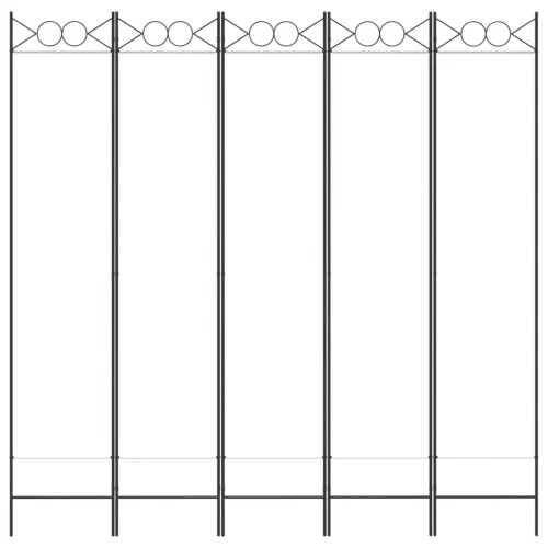 Paravan - Sobna pregrada s 5 panela bijela 200 x 200 cm od tkanine - Bijela 200 x 200 cm Cijena