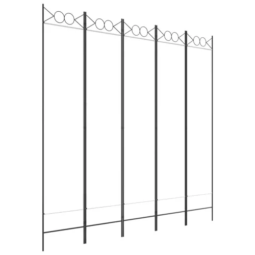 Paravan - Sobna pregrada s 5 panela bijela 200 x 200 cm od tkanine - Bijela 200 x 200 cm Cijena