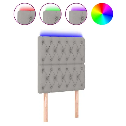 LED uzglavlje svjetlosivo 80x7x118/128 cm od tkanine - Svjetlosiva 80 x 7 x 118/128 cm Cijena