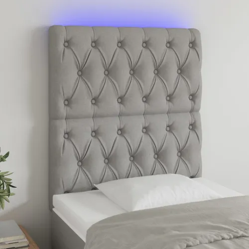 LED uzglavlje svjetlosivo 80x7x118/128 cm od tkanine - Svjetlosiva 80 x 7 x 118/128 cm Cijena