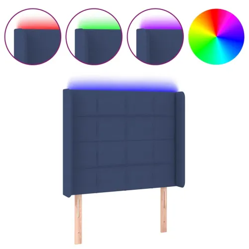 LED uzglavlje plavo 93 x 16 x 118/128 cm od tkanine - Plava 93 x 16 x 118/128 cm Cijena