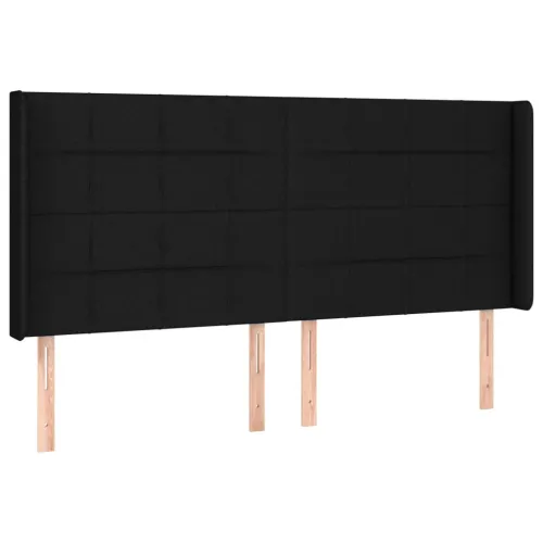 LED uzglavlje crno 163 x 16 x 118/128 cm od tkanine - Crna 163 x 16 x 118/128 cm Cijena