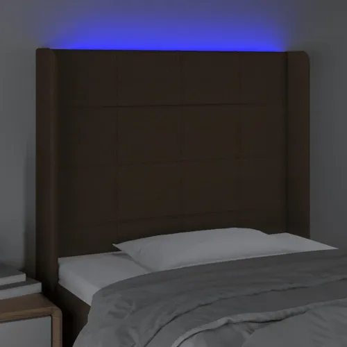 LED uzglavlje tamnosmeđe 93x16x118/128 cm od tkanine - Tamno smeđa 93 x 16 x 118/128 cm 1 Tamno smeđa Cijena