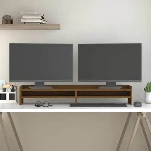 Stalak za monitor boja meda 100x24x16 cm od masivne borovine - boja meda 103 x 24 x 16 cm Boja meda 103 x 24 x 16 cm Cijena