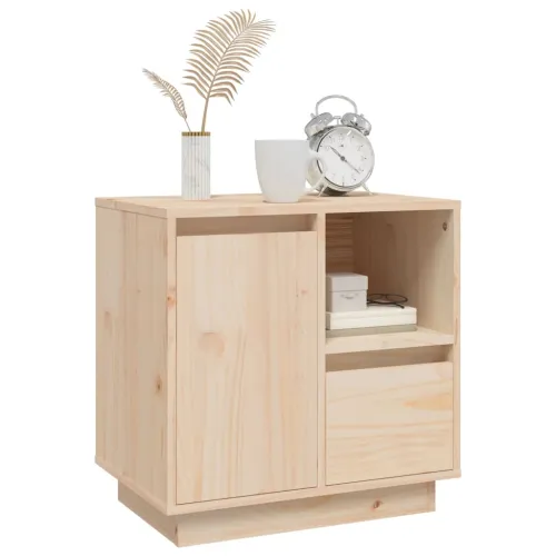 Noćni ormarić 50 x 34 x 50 cm od masivne borovine - Prirodna 1 Cijena